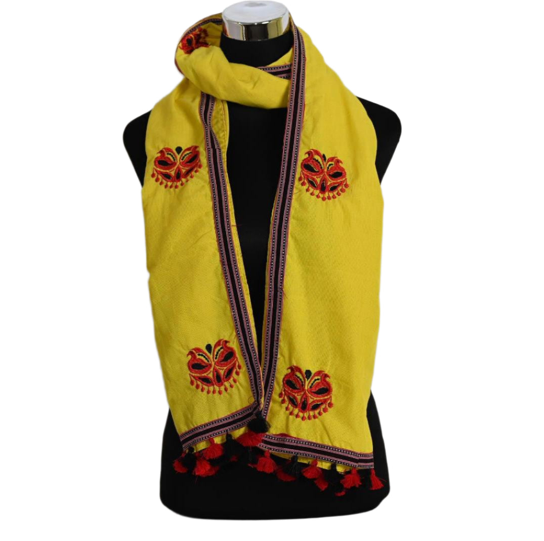 COTTON STOLE WITH TRADITIONAL MOTIF OF ASSAM